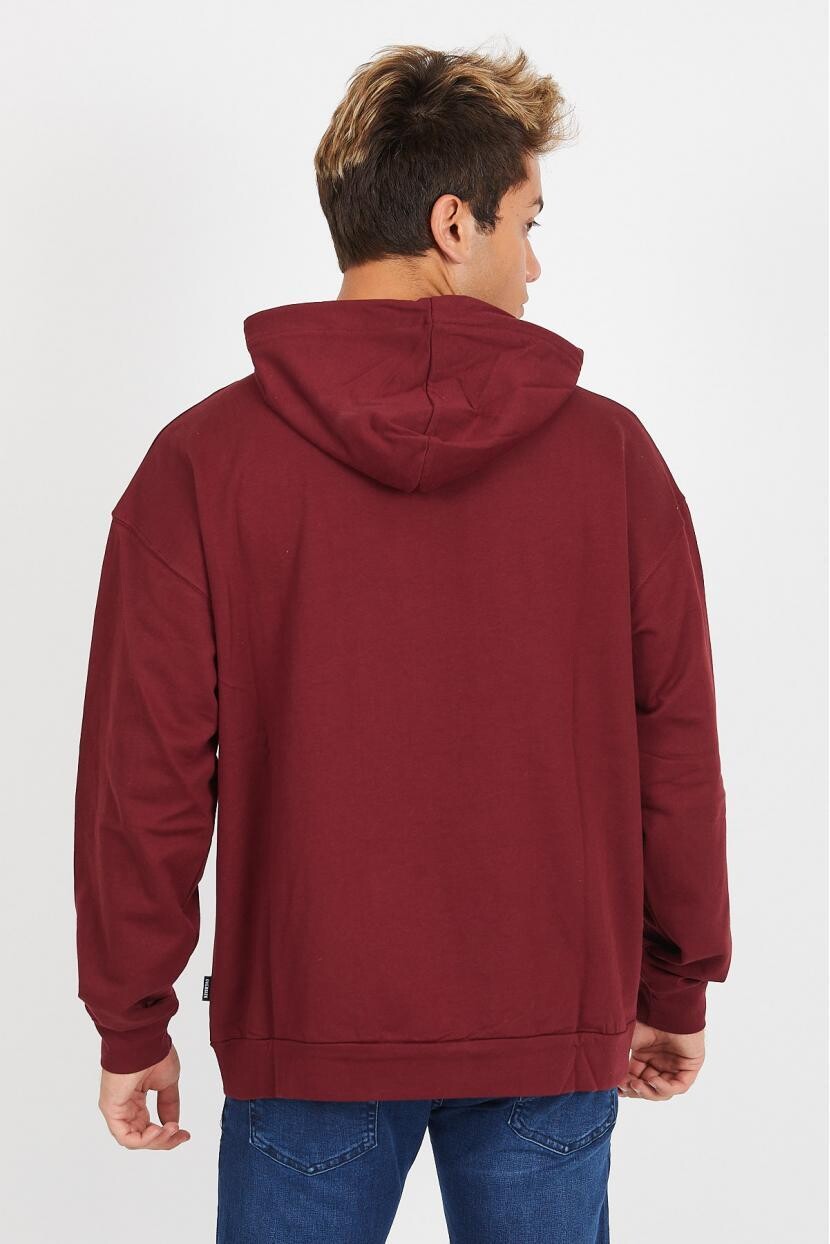 Twenty3 Erkek 2 İplik Oversize Comfort Kesim Basic Kapşonlu Sweat Shirt