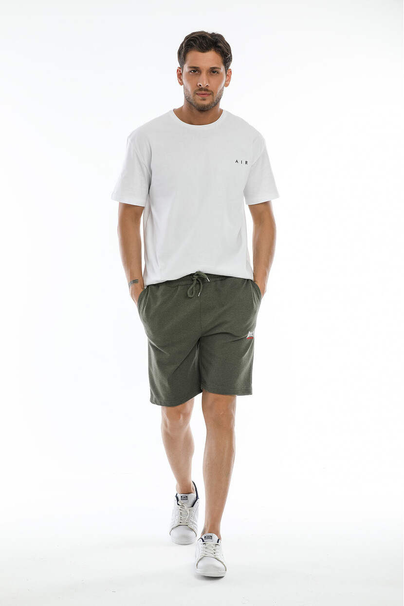 Twenty3  Erkek Basic Nakışlı  Cepli Beli Bağcıklı Şort 