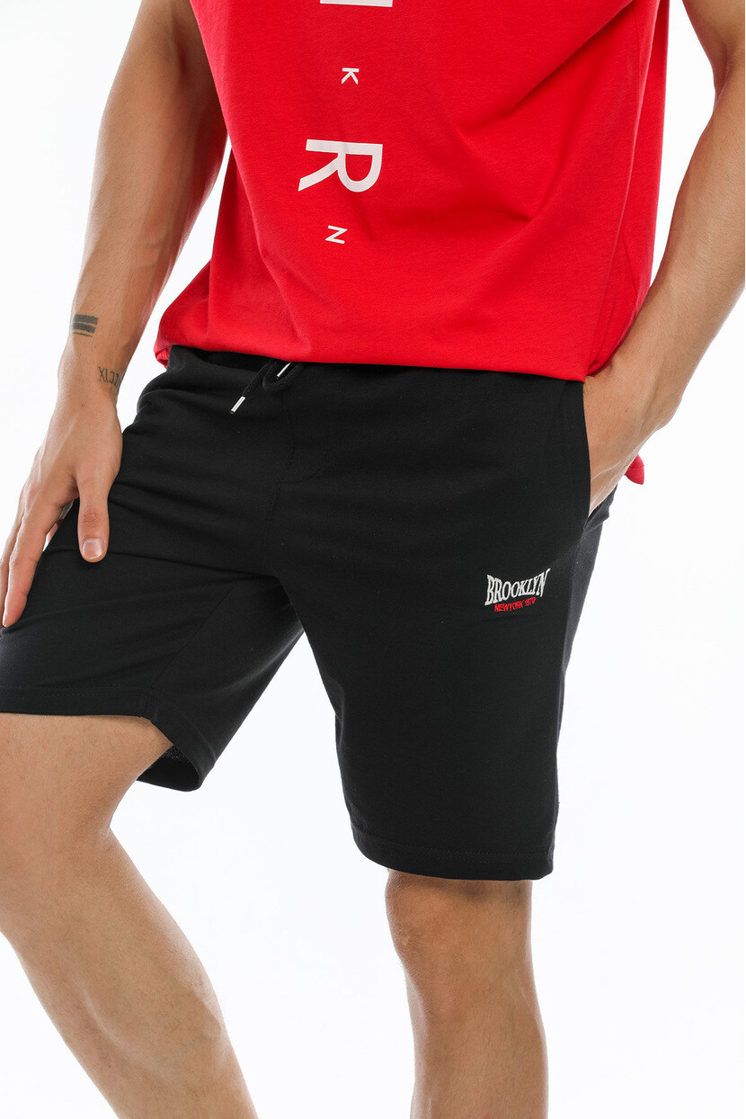 Twenty3  Erkek Basic Nakışlı  Cepli Beli Bağcıklı Şort 