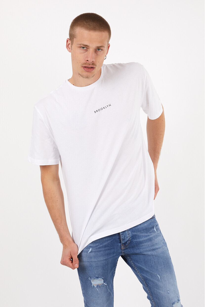 Twenty3 Erkek Basic Oversize Brooklyn Baskılı Kısa Kol T-Shirt