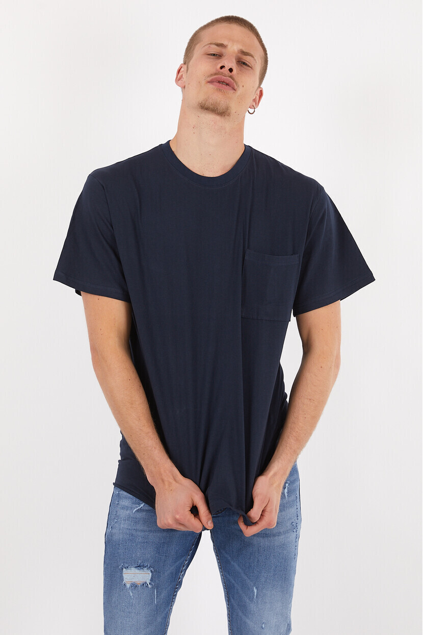 Twenty3 Erkek Basic Oversize Sıfır Yaka Cepli T-Shirt