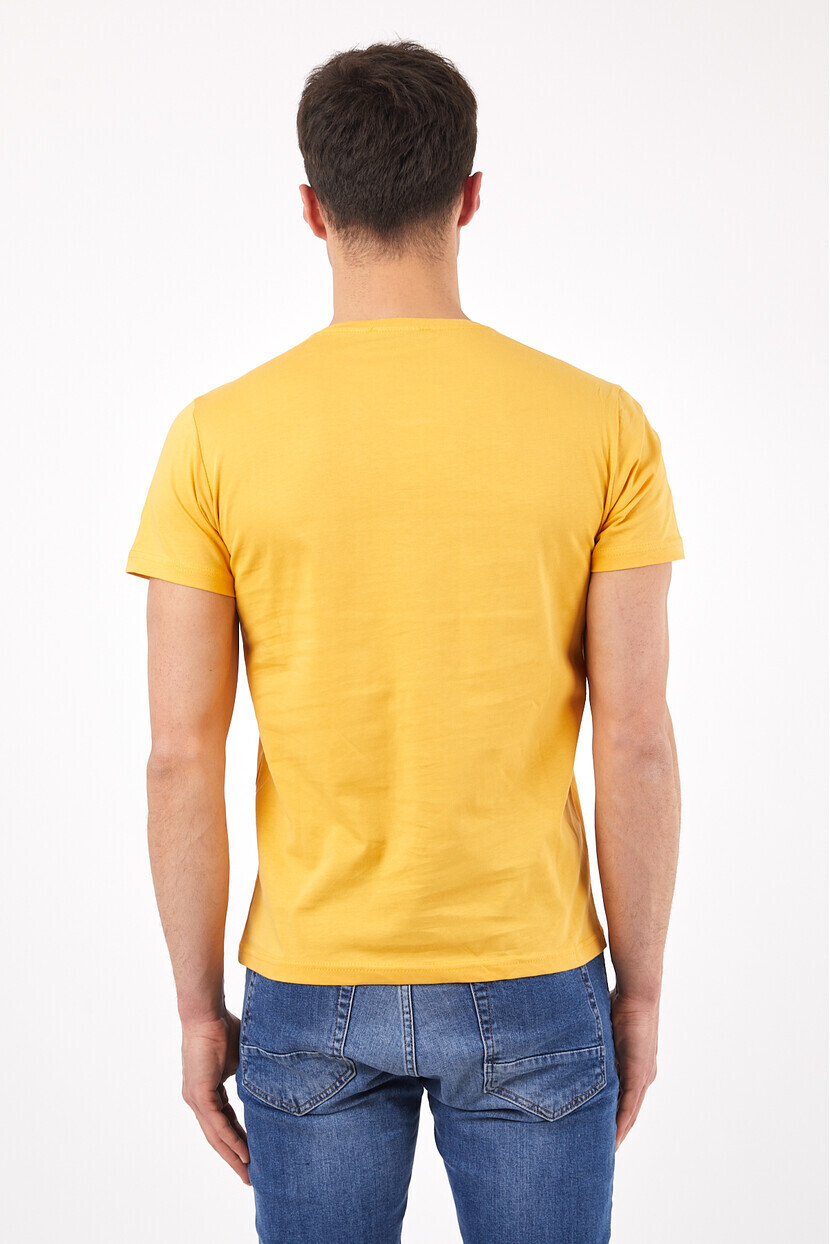 Twenty3 Erkek Sıfır Yaka Basic Baskılı T-Shirt 