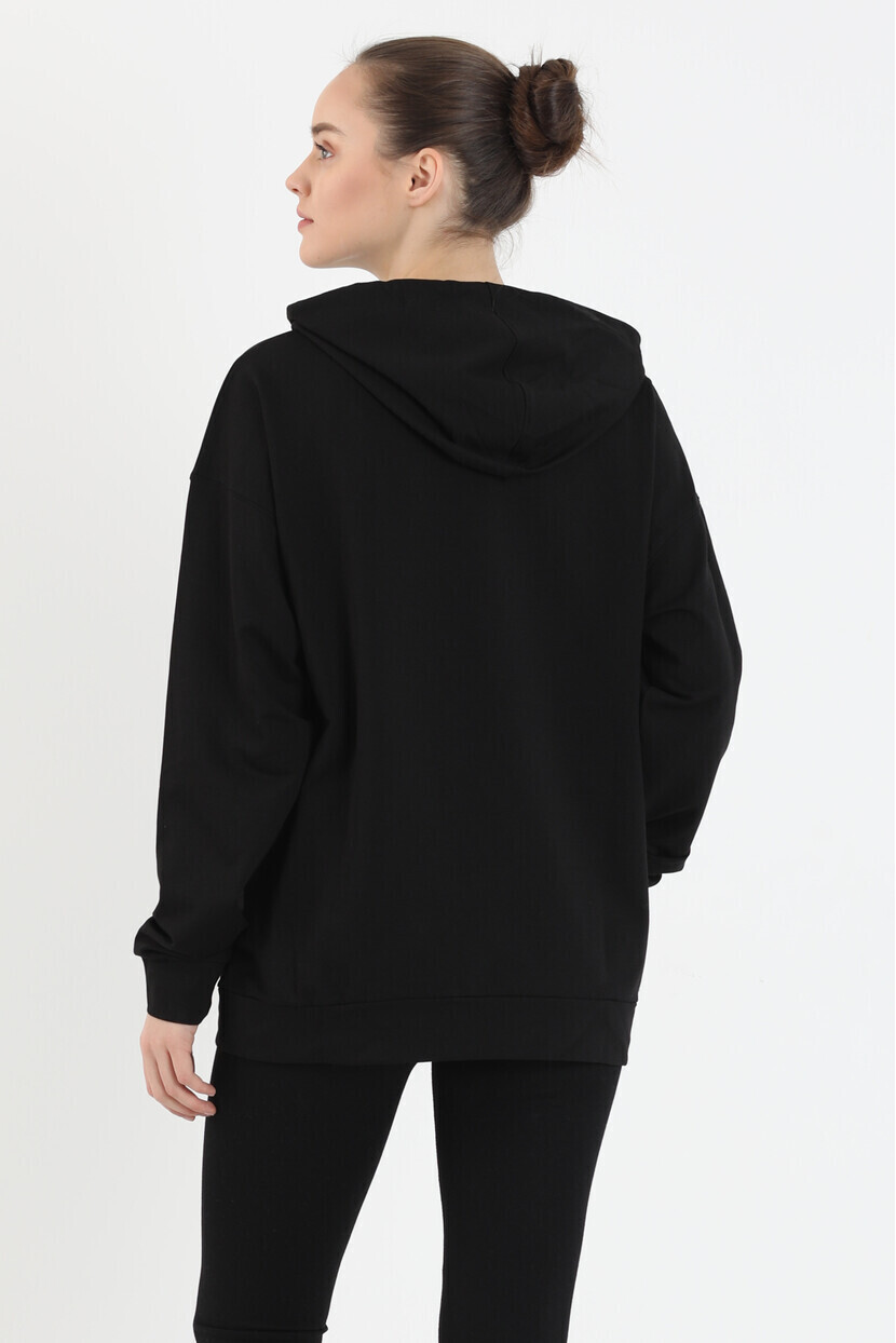 Twenty3 Kadın Basic Oversize Kapşonlu Kanguru Cep Sweat Shirt 