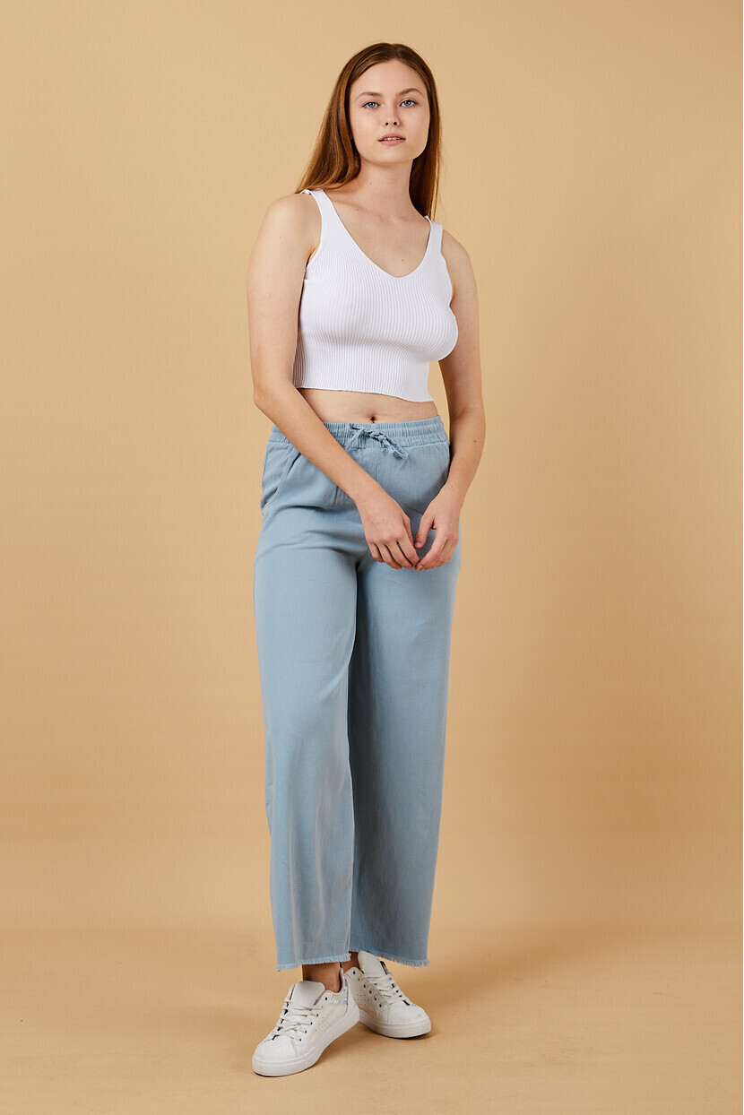 Twenty3 Kadın Beli Lastikli Rahat Kesim Bol Paça Pantolon