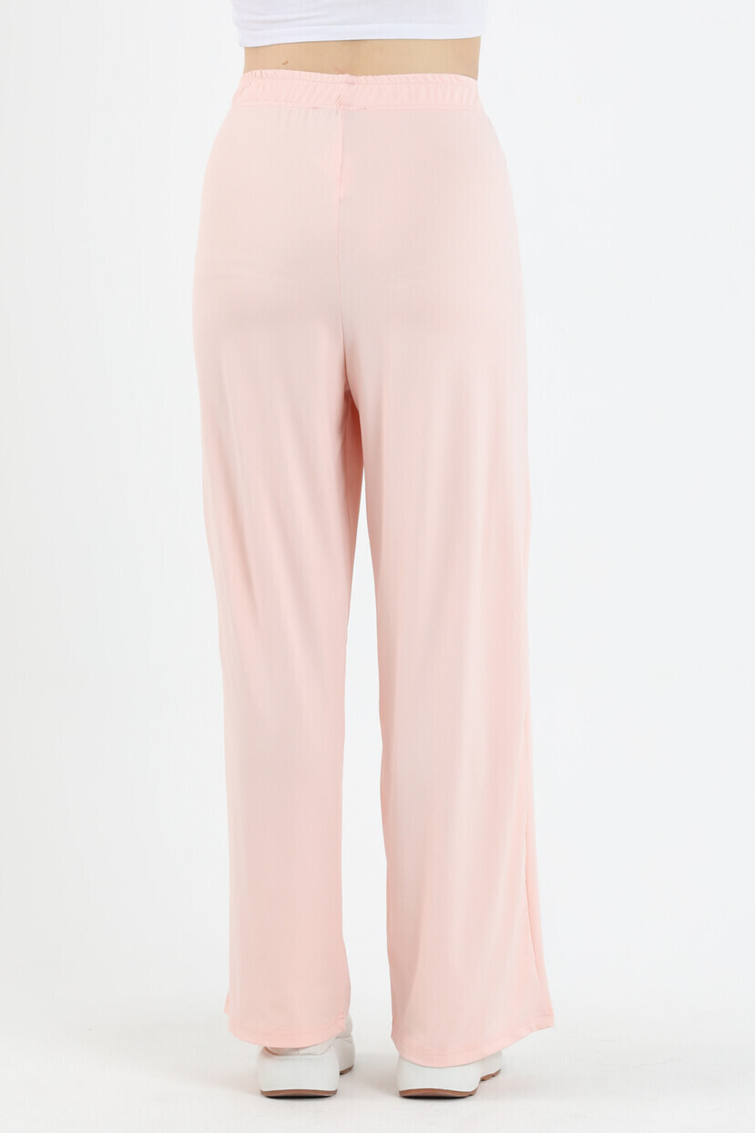 Twenty3 Kadın Crep Likralı Beli Lastikli Rahat Kesim Bol Paça Pantolon 