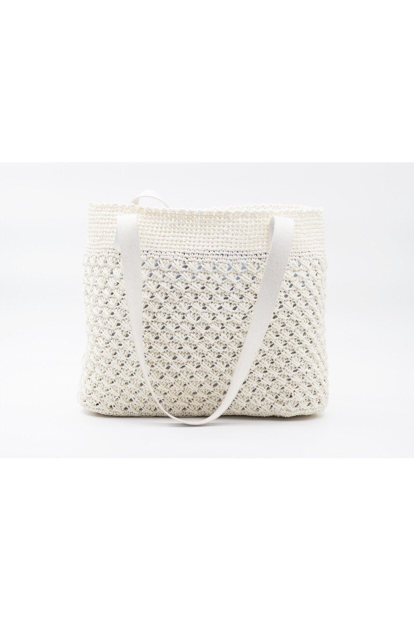 Twenty3 Kadın El Yapımı  Hasır Beyaz Kol Çantası