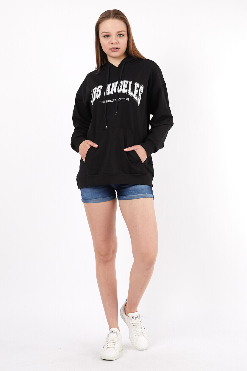 Twenty3 Kadın Los Angeles Baskılı Oversize Sweat Shirt