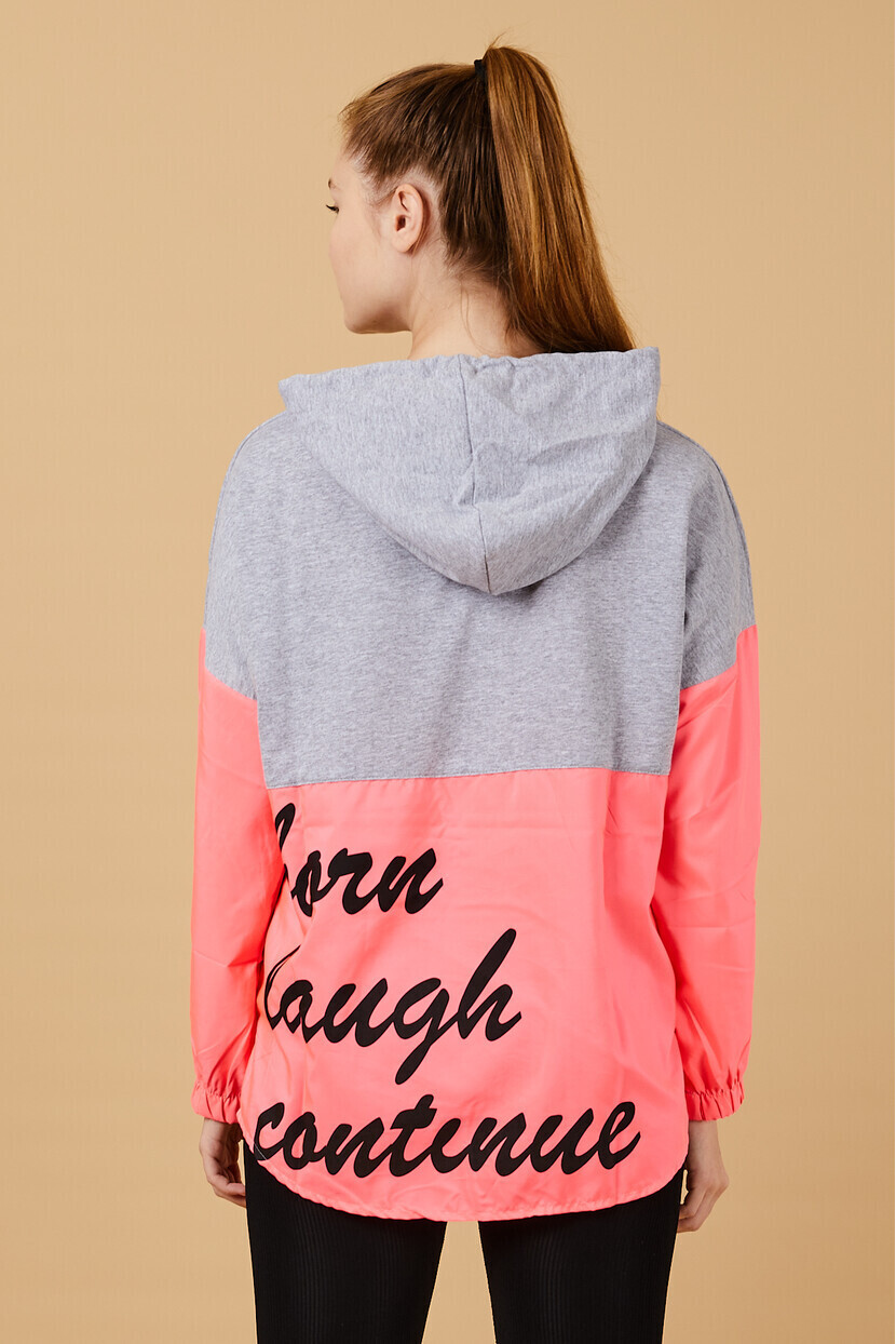 Twenty3  Kadın Neon Baskılı Kapuşonlu Sweatshırt