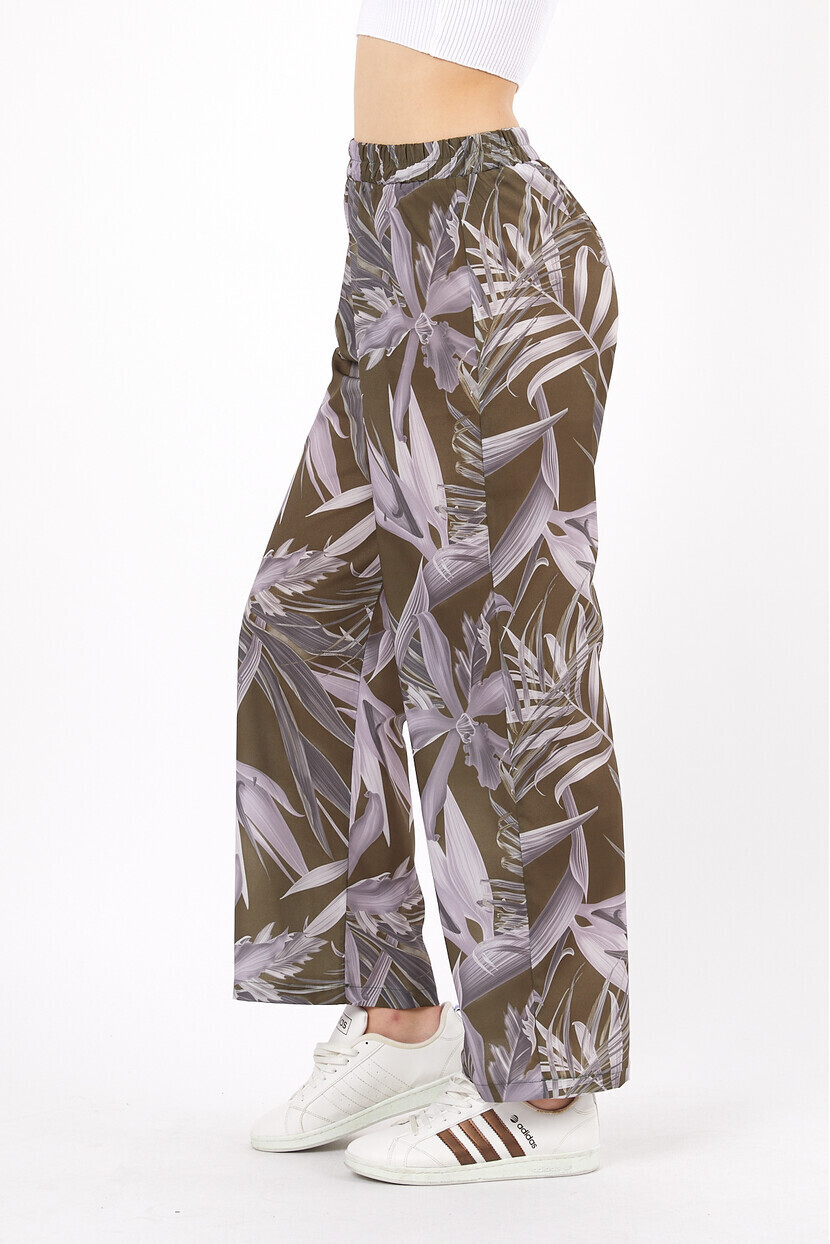 Twenty3 Kadın Yaprak Desenli Rahat Kesim Pantolon