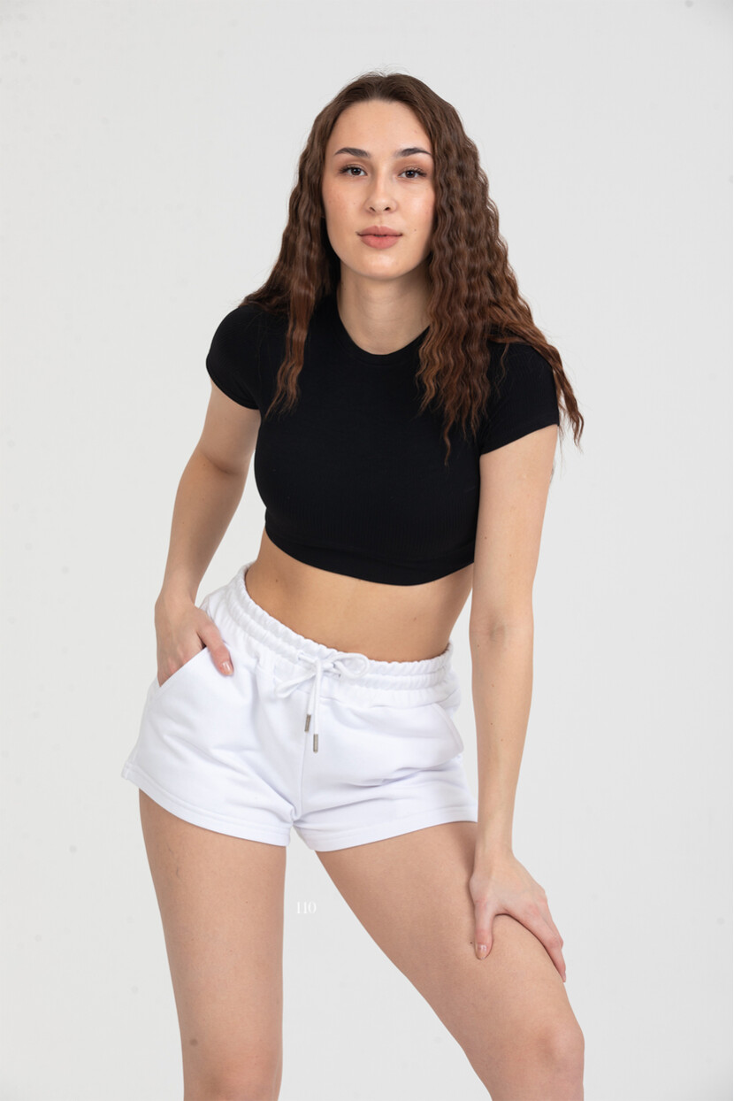 Twenty3 Kadın Beli Lastikli Basic Kısa Cepli Şort