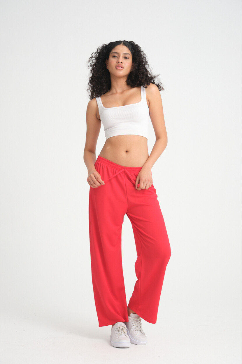 Twenty3 Kadın Beli Lastikli Yazlık Bol Paça Krep Uzun Pantolon