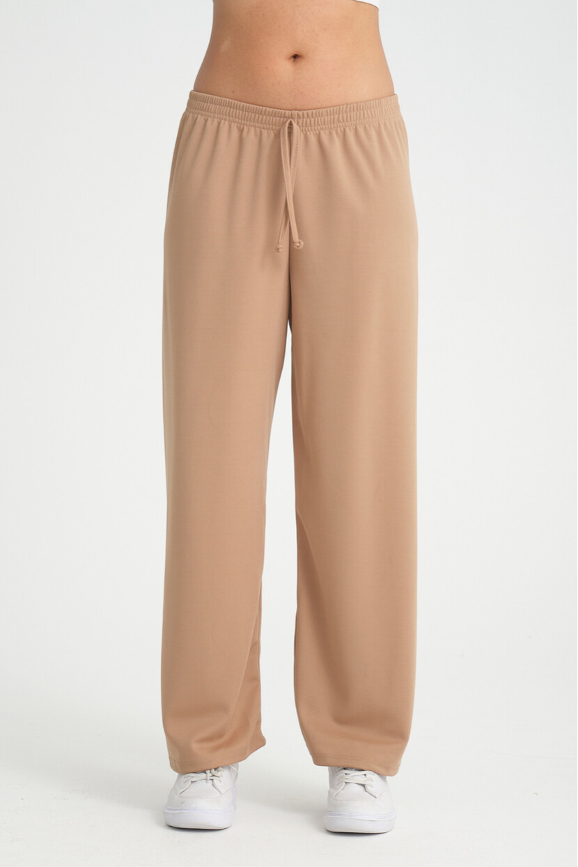 Twenty3 Kadın Beli Lastikli Yazlık Bol Paça Krep Uzun Pantolon