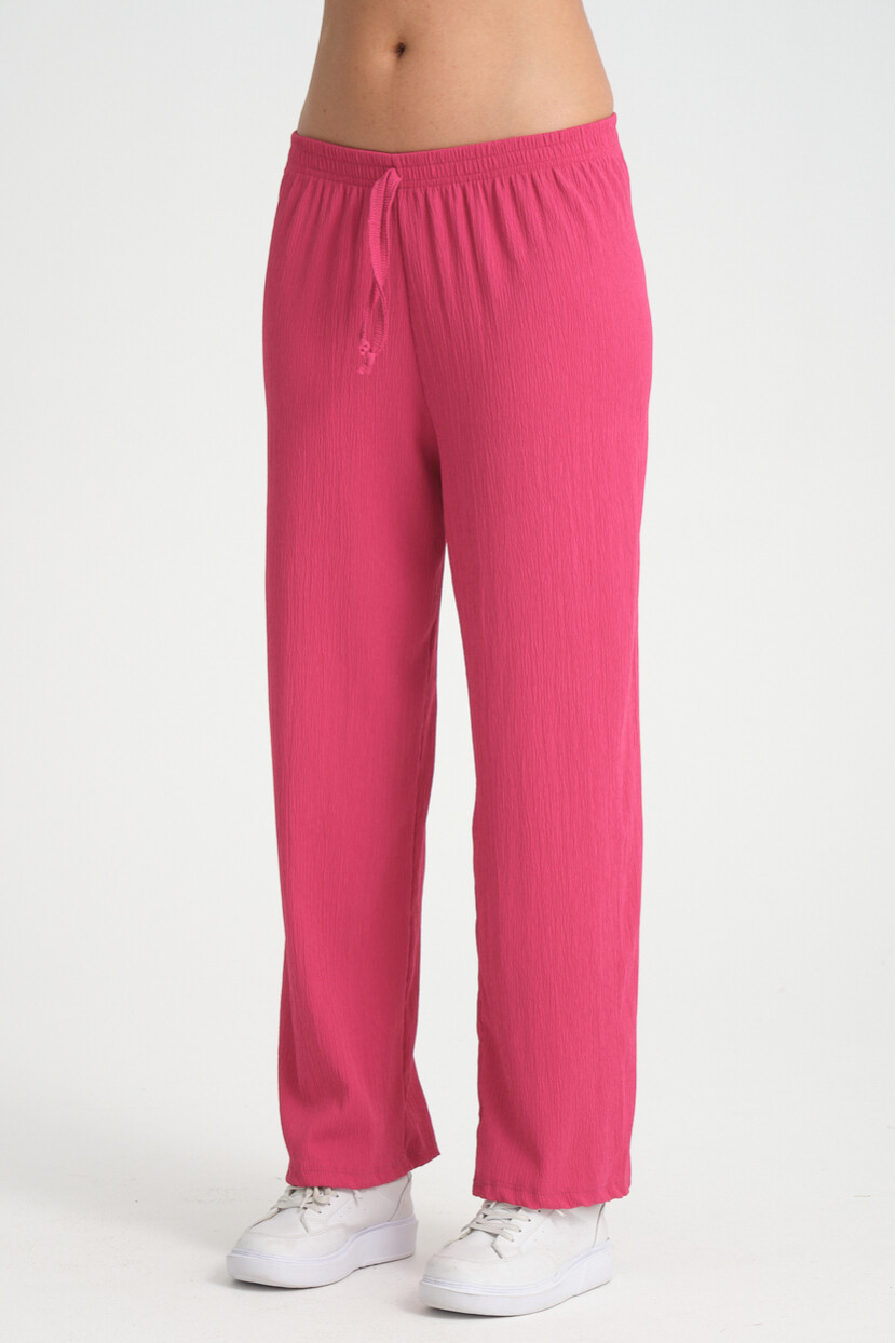 Twenty3 Kadın Beli Lastikli Yazlık Bol Paça Krep Uzun Pantolon