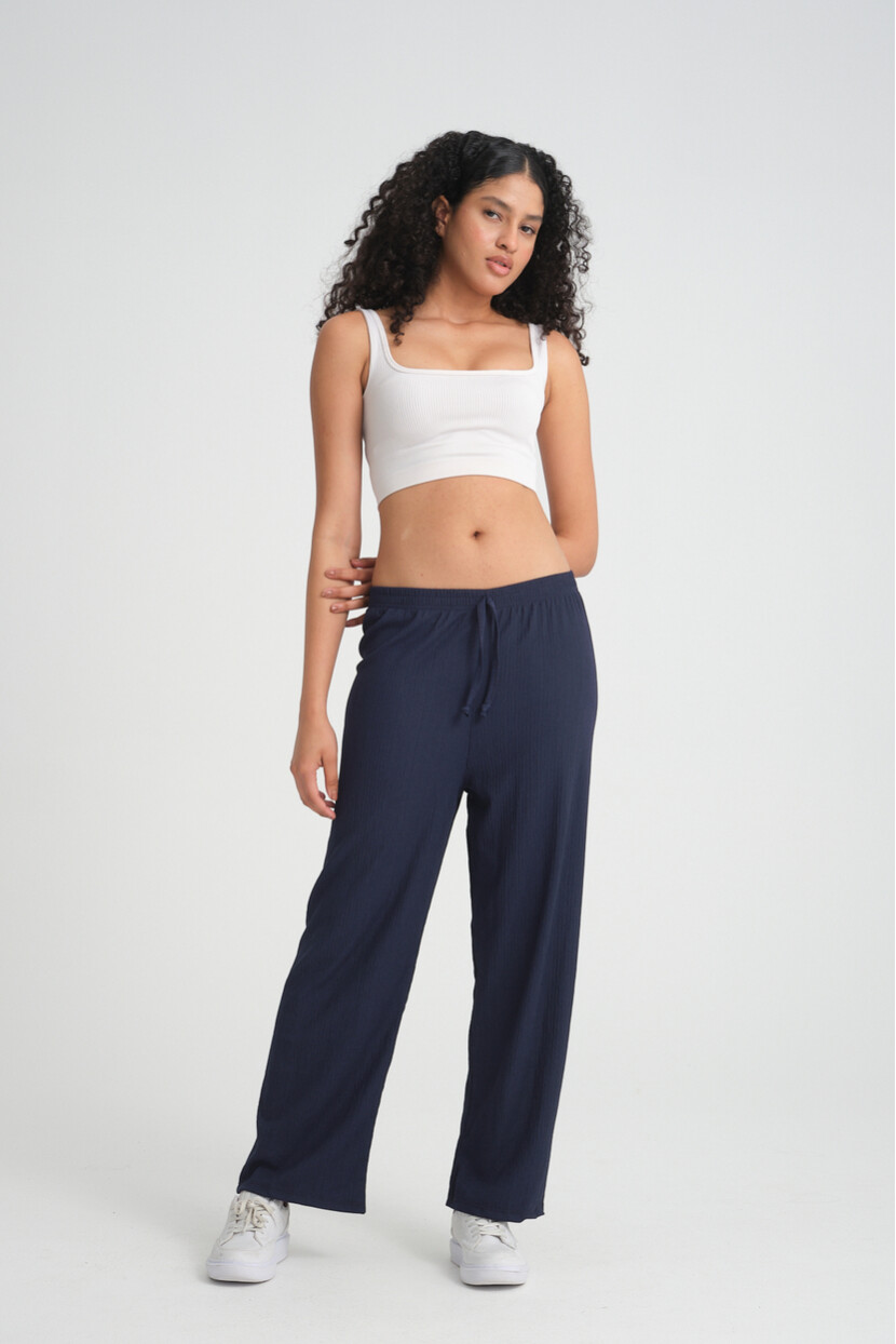 Twenty3 Kadın Beli Lastikli Yazlık Bol Paça Krep Uzun Pantolon