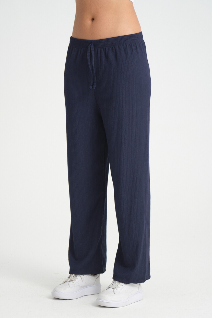 Twenty3 Kadın Beli Lastikli Yazlık Bol Paça Krep Uzun Pantolon