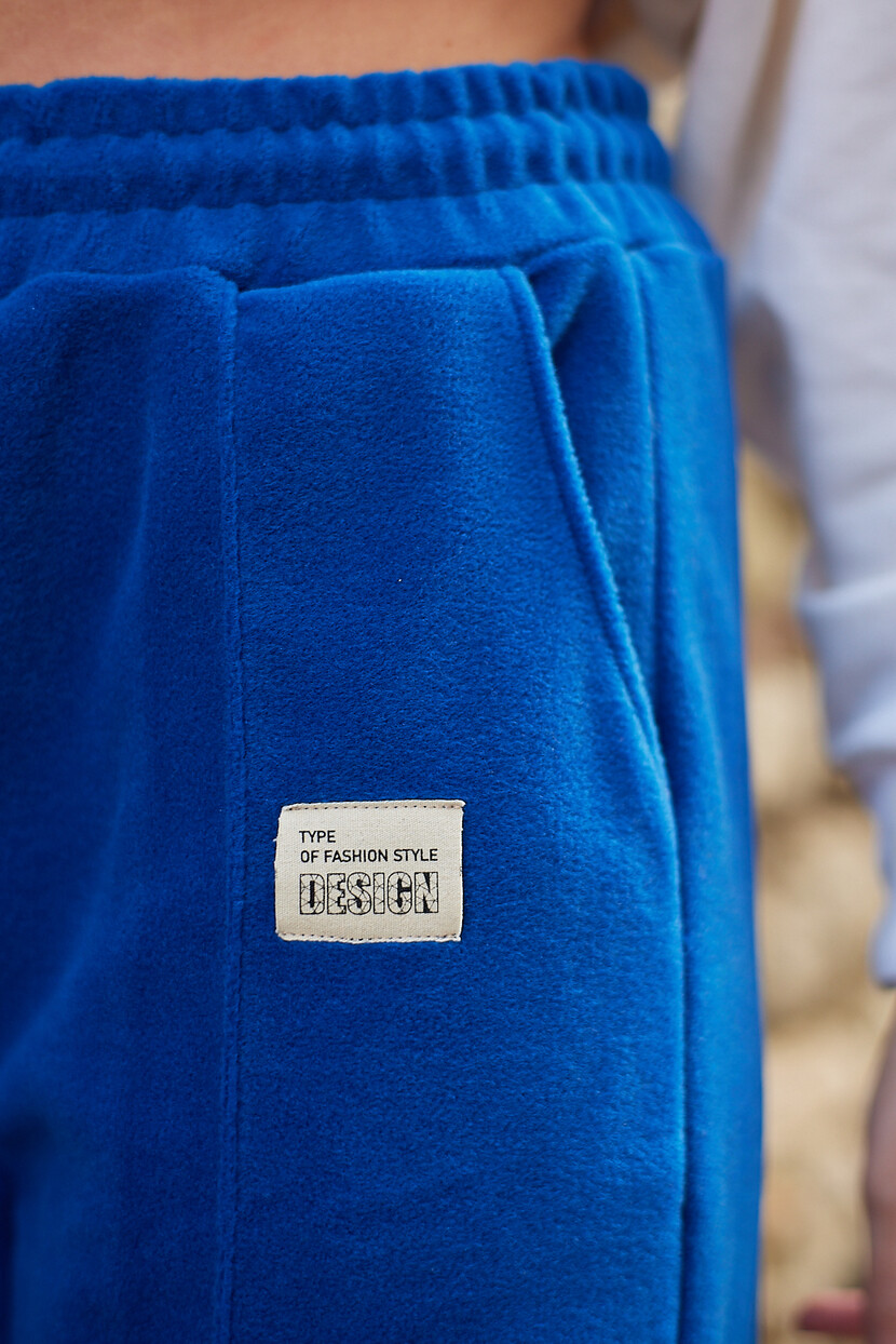 Twenty3 Kadın Polar Nervür Detaylı Etiketli Düz Paça Palazzo Eşofman Altı