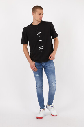 Twenty3 Erkek Basic Oversize Air Baskılı Kısa Kol T-Shirt