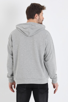 Twenty3 Erkek Baskılı Oversize Kapşonlu Kanguru Cep Sweat Shirt 
