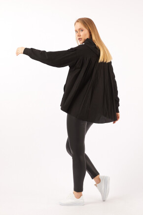 Twenty3 Kadın Arkası Dokuma Kumaş Oversize Gömlek Sweat Shit 