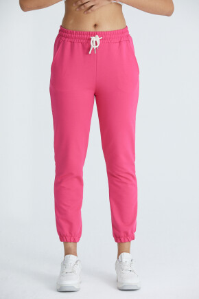 Twenty3 Kadın Basic 2 İplik Likralı Regular Fit Paçası Lastikli Pembe Eşofman Altı