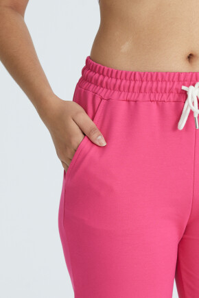 Twenty3 Kadın Basic 2 İplik Likralı Regular Fit Paçası Lastikli Pembe Eşofman Altı
