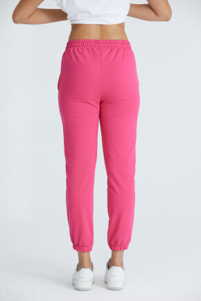 Twenty3 Kadın Basic 2 İplik Likralı Regular Fit Paçası Lastikli Pembe Eşofman Altı