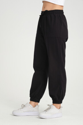 Twenty3 Kadın Basic Beli ve Paçası Lastikli Rahat Kalıp Gabardin Kumaş Jogger Pantolon