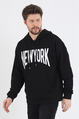 Twenty3 Erkek Baskılı Oversize Kapşonlu Kanguru Cep Sweat Shirt 