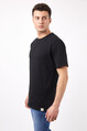 Twenty3 Erkek Sıfır Yaka Basic Oversize Düz T-Shirt 