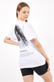Twenty3 Kadın Sıfır Yaka Basic Ay Baskılı Oversize T-Shirt 