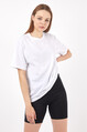 Twenty3 Kadın Sıfır Yaka Basic Düz Oversize T-Shirt 