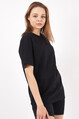 Twenty3 Kadın Sıfır Yaka Basic Düz Oversize T-Shirt 